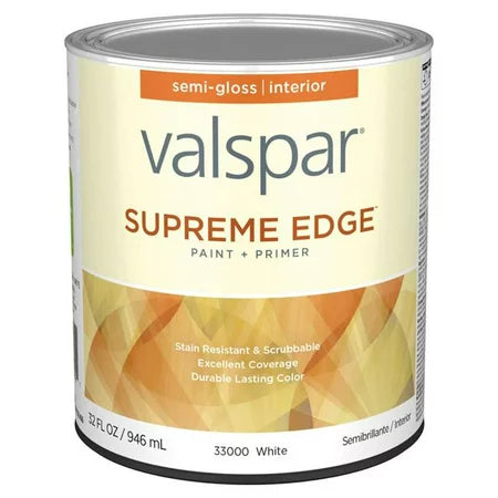 Valspar® Supreme Edge™ Interior Paint & Primer Semi-Gloss 1 Quart White Base (1 quart, White Base)