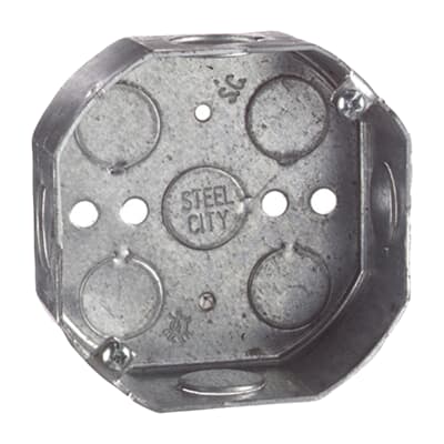 ABB Steel City Octagon Ceiling Electrical Box Pre-Galvanized Steel (4 15.8 cu. in.)