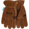 Kinco Hydroflector™ Water-Resistant Premium Suede Cowhide Driver With Double-Palm Large Brown