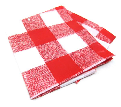 21st Century B59A2 108″ x 54″ Checkered Red & White Plastic Tablecloth