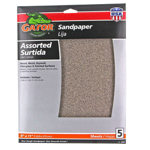 Gator's multi-purpose aluminum oxide sandpaper