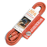 Coleman Cable Systems Vinyl Outdoor Extension Cord, Orange 10'