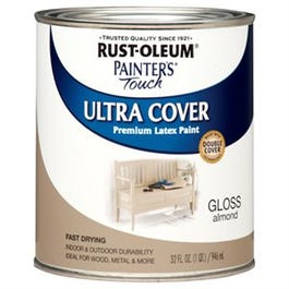 Painter's Touch Ultra Cover Latex Paint, Almond Gloss, Qt.
