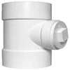 DWV PVC Pipe Fitting, Test Tee With Cleanout Plug, 2-In. Hub x Hub