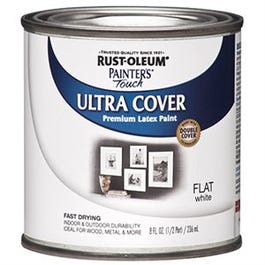 Painter's Touch Ultra Cover Latex Paint, Flat White, 1/2-Pint