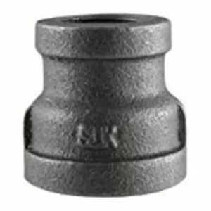 B & K Industries Black Reducing Coupling 150# Malleable Iron Threaded Fittings 1" x 1/2"