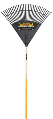 True Temper 30-Inch Poly Leaf Rake with Cushion Grip on Hardwood Handle