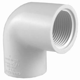Pipe Fitting, PVC Ell, 90-Degree, White, 1-In.