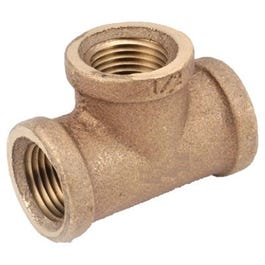 Pipe Tee, Rough Brass, 1/4-In.