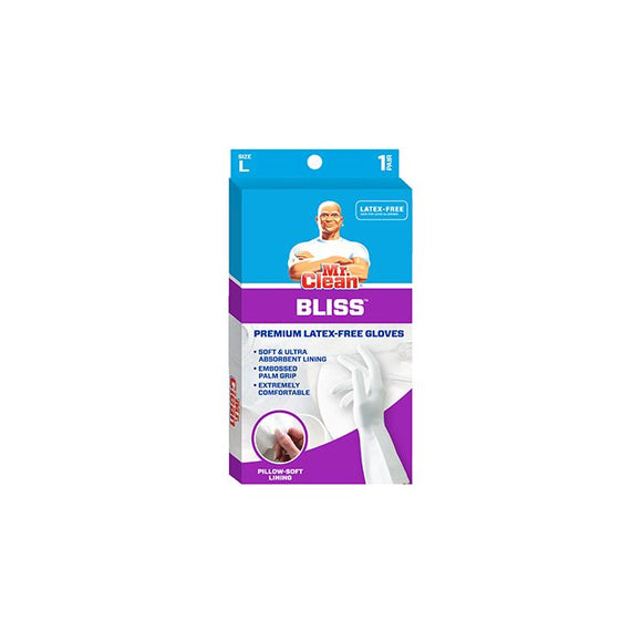 Mr. Clean 243034 Bliss Premium Latex-Free Gloves, Large, 1 Pair