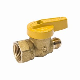 Gas Heater Ball Valve, Forged Brass, 9/16 x 1/2-In.