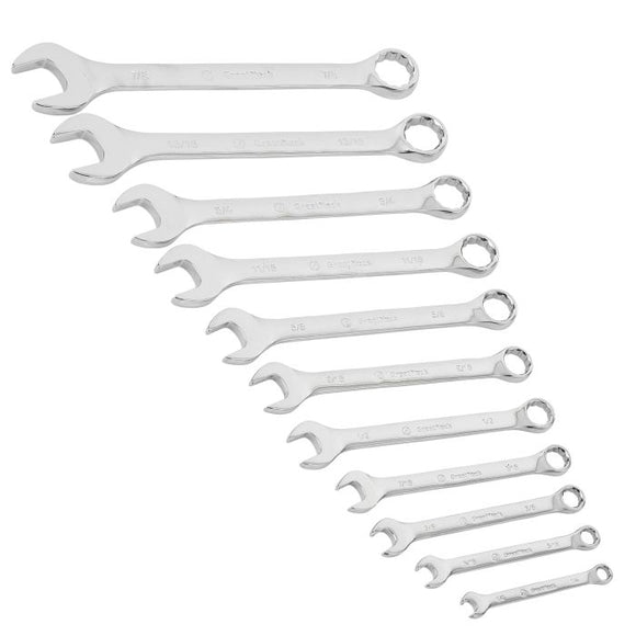 GreatNeck 51004 Combination Wrench SAE Set 11 Piece with Rack