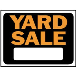 Yard Sale Sign, Hy-Glo Orange/Black Plastic,  9 x 12-In.