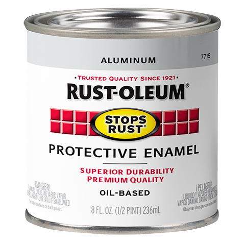 Rust-Oleum® Protective Enamel Brush-On Paint Gloss Aluminum (Half-Pint, Gloss Aluminum)