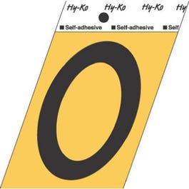 Address Numbers, 0, Angle-Cut, Black & Gold Adhesive, 3.5-In.