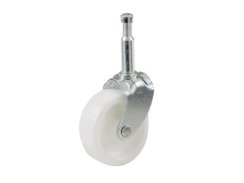 Shepherd Hardware 2-Inch Plastic Swivel Stem, Silver & White Caster, 2-Pack