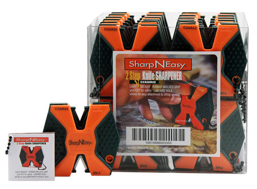 Accusharp  SharpNEasy 2-Step Fine, Coarse Ceramic Stone Sharpener Plastic Handle Black/Orange 24 Pack