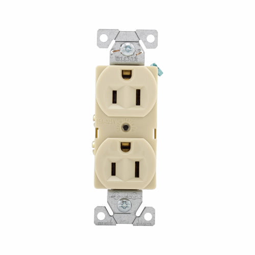 Eaton Cooper Wiring Commercial Specification Grade Duplex Receptacle 15A, 125V Ivory (Ivory, 125V)