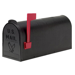 Flambeau No. 1 Black Plastic Rural Post Mount Mailbox