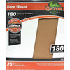 Gator Bare Wood 9 In. x 11 In. 180 Grit Extra Fine Sandpaper (25-Pack)