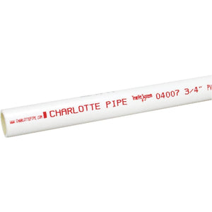 Charlotte Pipe 3/4 In. x 20 Ft. Cold Water Schedule 40 PVC Pressure 40 Pipe, Belled End