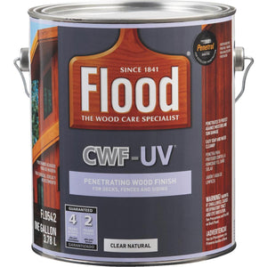 Flood CWF-UV Oil-Modified Fence Deck and Siding Wood Finish, Natural, 1 Gal.