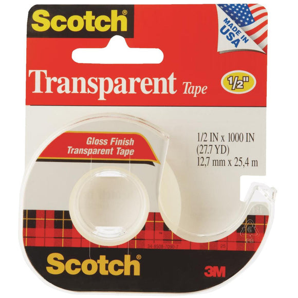 3M Scotch 1/2 In. x 1000 In. Transparent Tape
