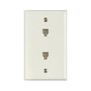 Zenith Flush Mount Dual Telephone Wallplate TW1002DW