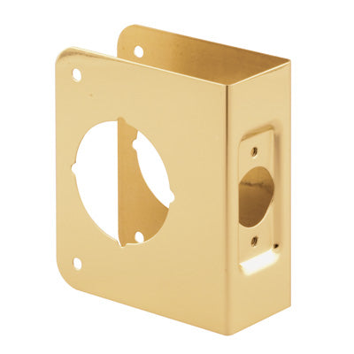 Prime-Line U 9543 - 1-3/4 in. x 4-1/2 in. Thick Solid Brass Lock and Door Reinforcer, 2-1/8 in. Single Bore, 2-3/8 in. Backset