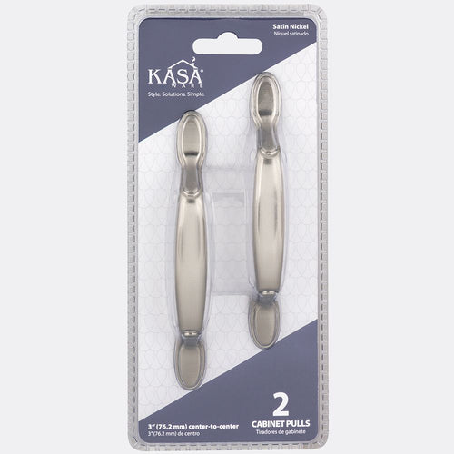 Kasaware  5 Overall Length Traditional Pull, 2-pack, Satin Nickel